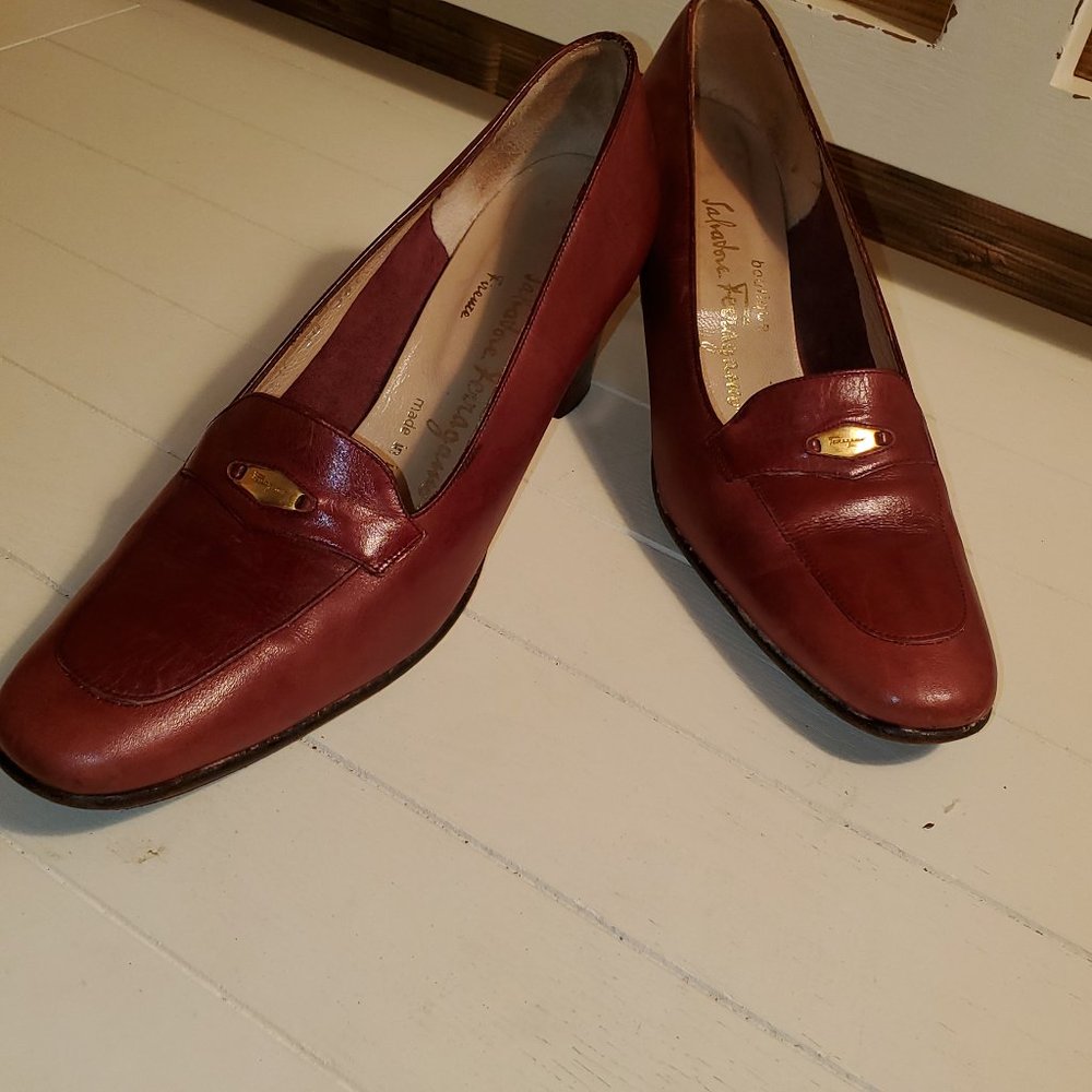 Salvatore Ferragamo Brown Leather Heels Size 8.5